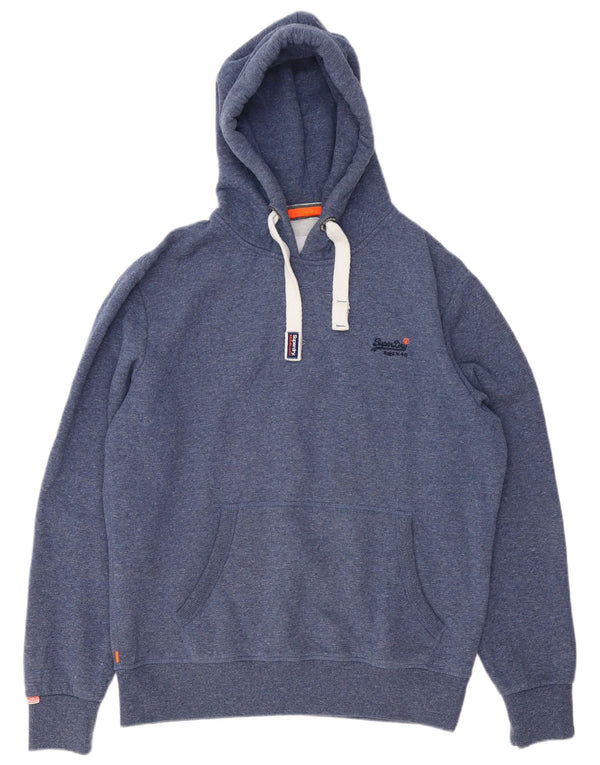SUPERDRY Męski sweter z kapturem 2XL, bawełna w niebieskie plamki