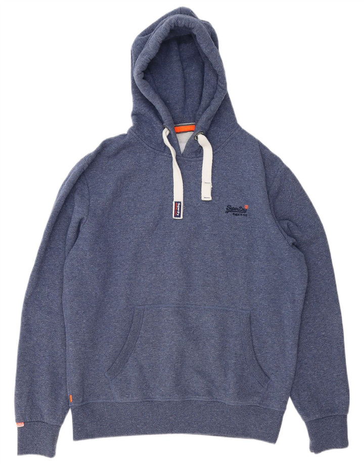 SUPERDRY Męski sweter z kapturem 2XL, bawełna w niebieskie plamki