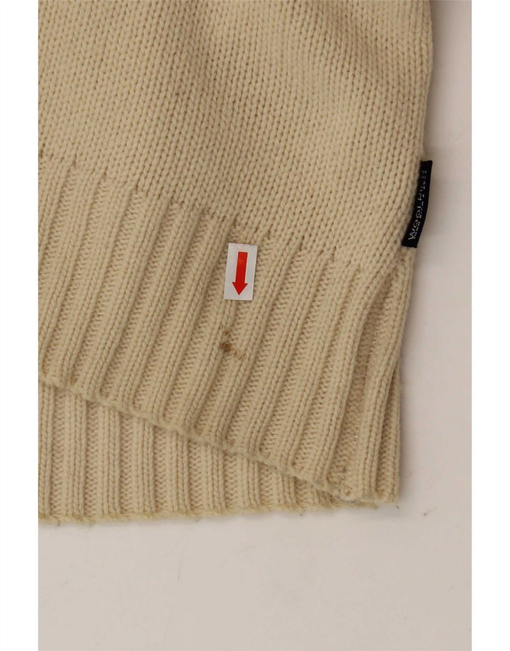 Woolrich Męski sweter z grafiką, średnio beżowy, wełniany