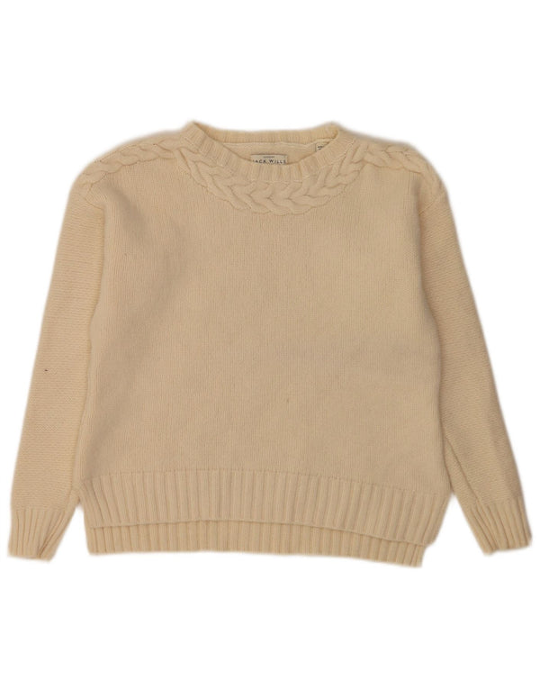 Sweter damski Jack Wills z dekoltem w łódkę, UK 10, mały, w kolorze złamanej bieli