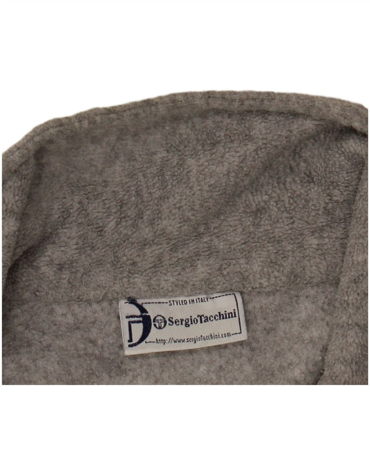 SERGIO TACCHINI Męski sweter polarowy z zamkiem błyskawicznym, duży, szary