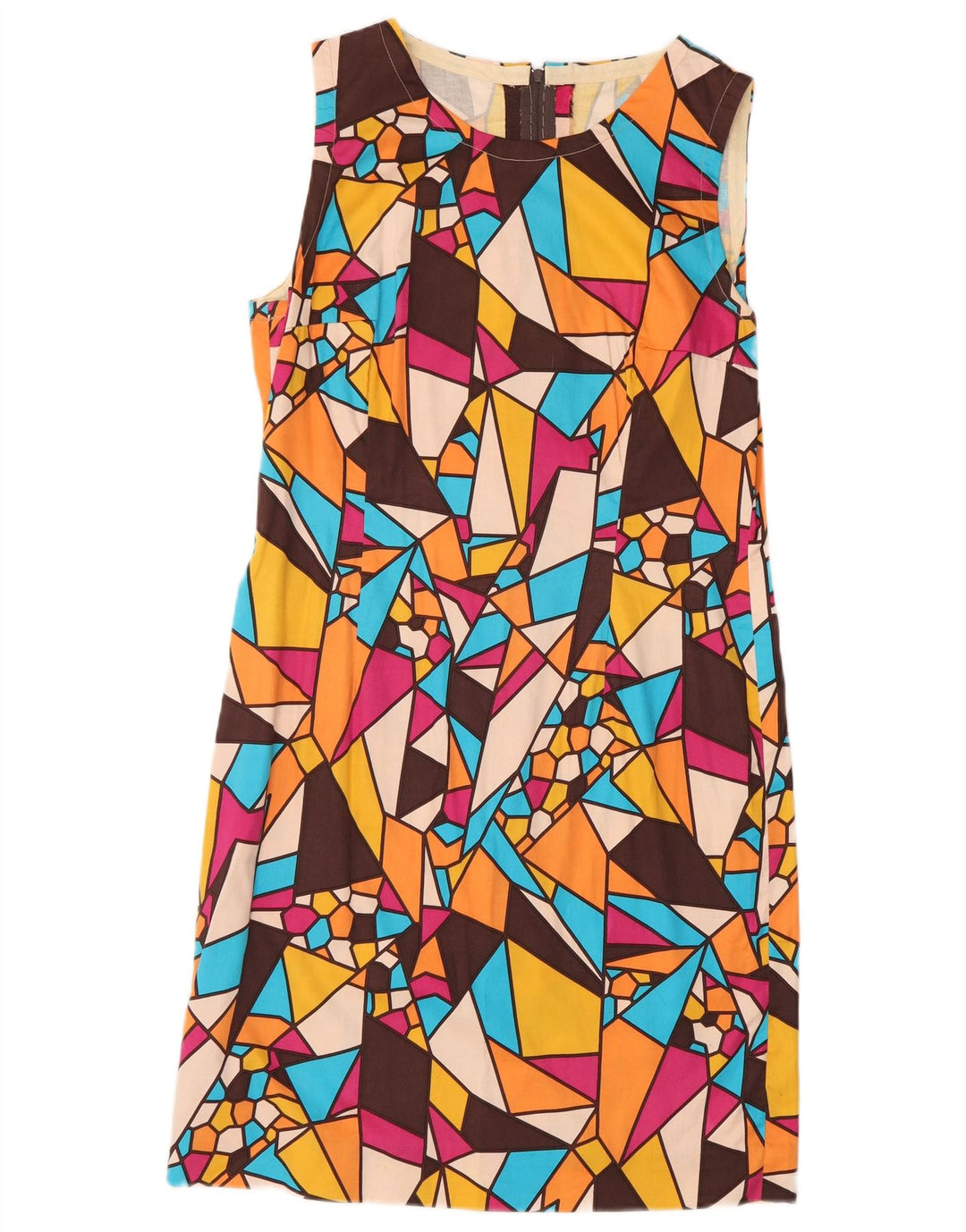 VINTAGE Womens Sheath Dress UK 12 Medium Multicoloured Geometric Vintage Vintage and Second-Hand Vintage from Messina Hembry 