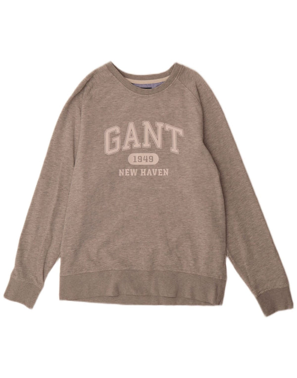 Męska bluza z grafiką Gant XL, szara, nakrapiana bawełna