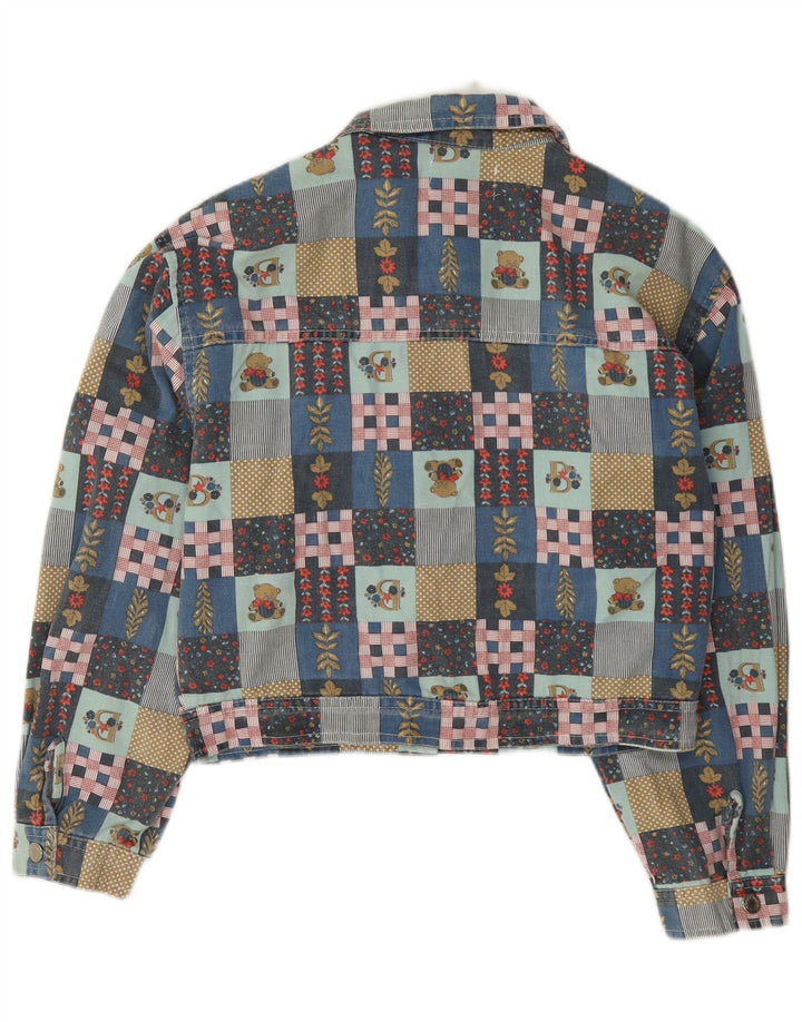 Damska kurtka bomberka w stylu vintage, UK 14, średnia, wielobarwna patchworkowa