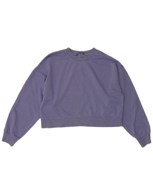 Damska bluza typu Crop Zara, UK 12, średnia fioletowa bawełna