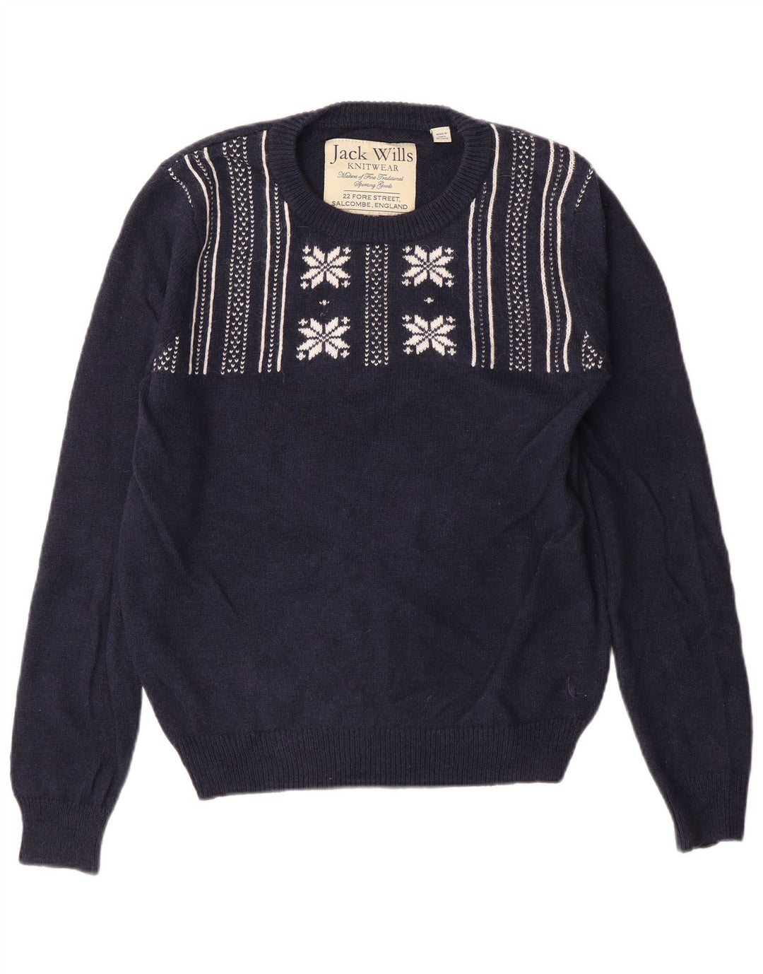 Damski sweter JACK WILLS z okrągłym dekoltem UK 12, średni granatowy