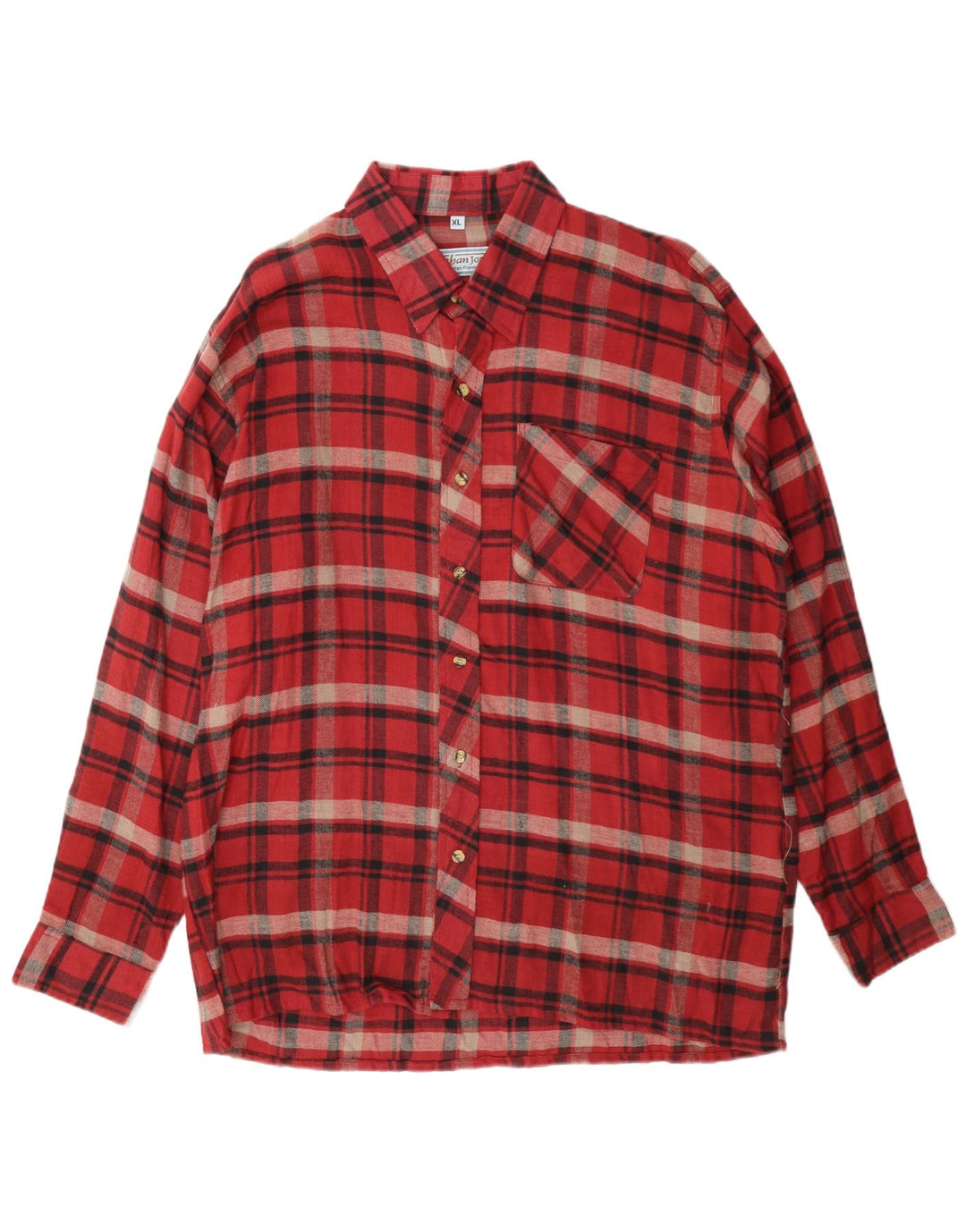 Męska koszula flanelowa Nathan Jones XL, bawełniana w czerwoną kratę