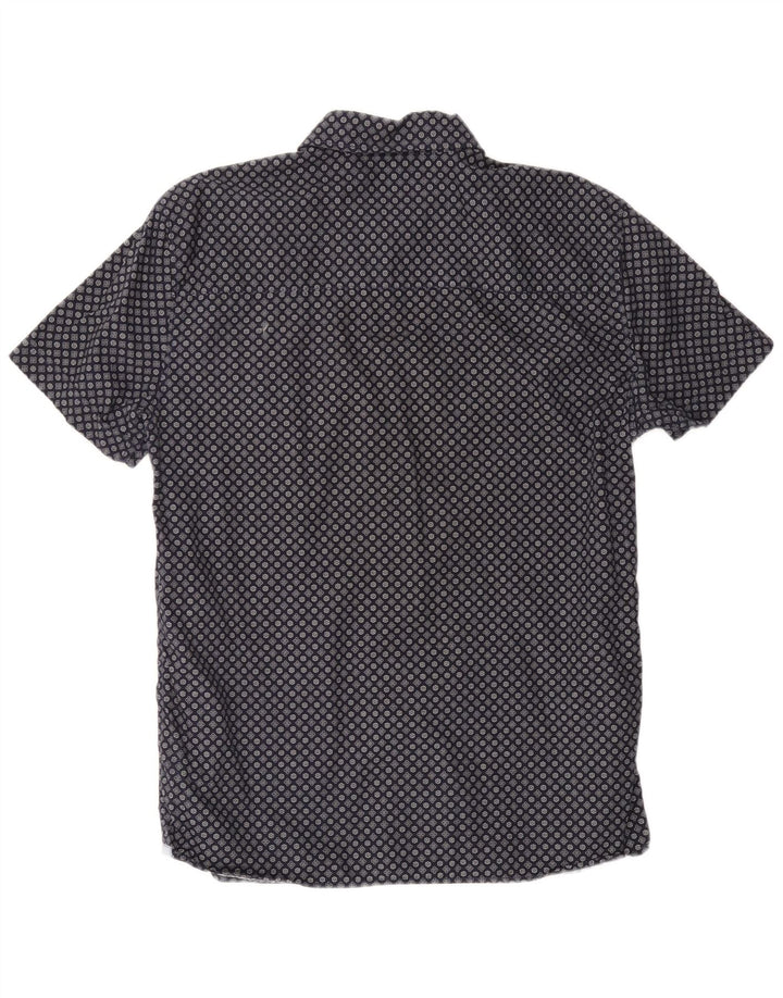 MUSTANG Koszula męska slim fit z krótkim rękawem, duża, granatowa, bawełniana w kwiaty