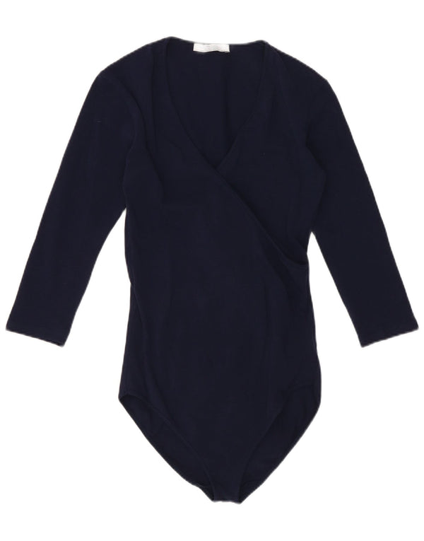 Body damskie Zara z rękawem 3/4 UK 8, małe, granatowe, bawełniane