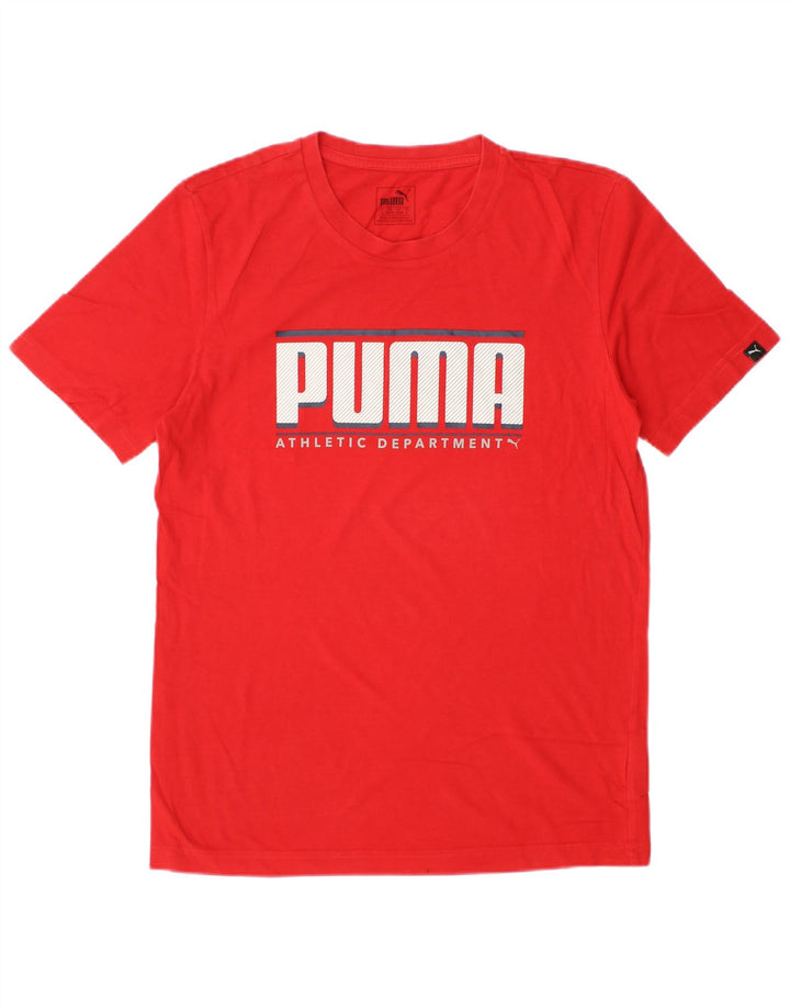 Męski T-shirt z grafiką Puma, mały, czerwony, bawełniany