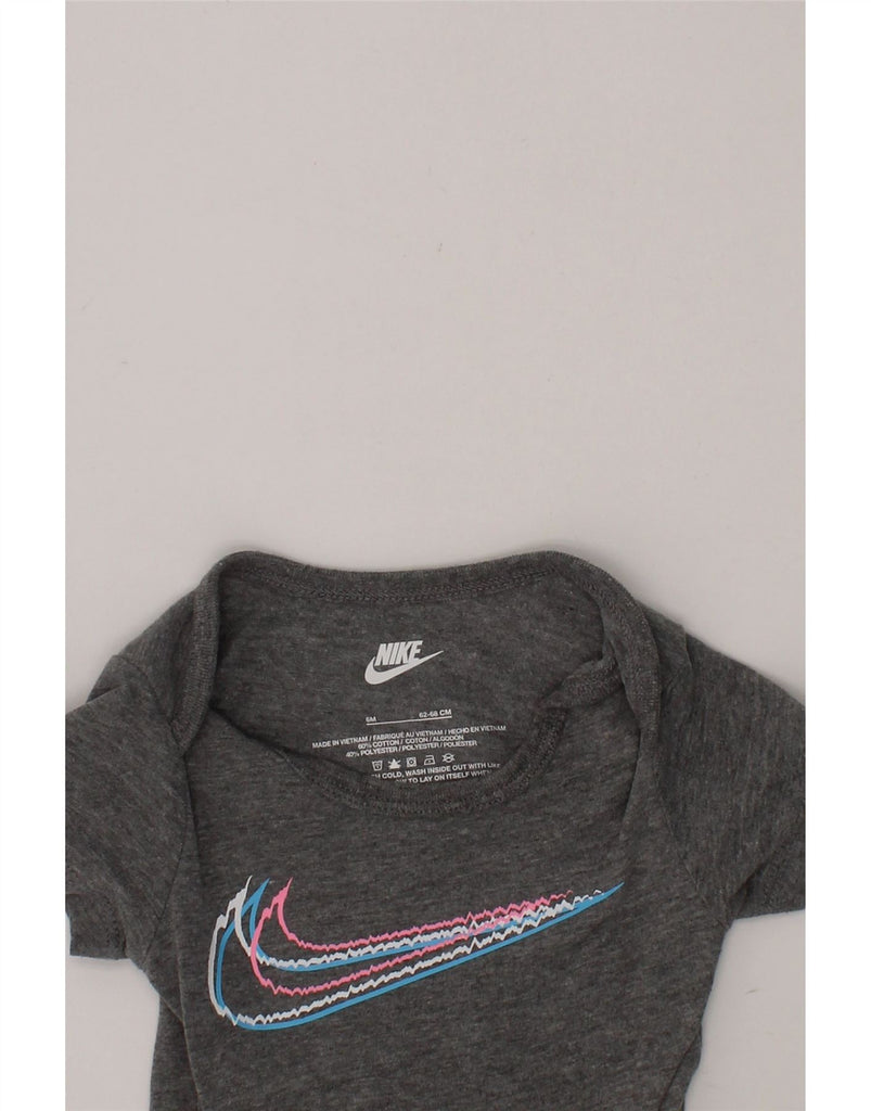 NIKE Baby Girls Graphic Bodysuit 3-6 Months Grey Cotton Vintage Nike and Second-Hand Nike from Messina Hembry 