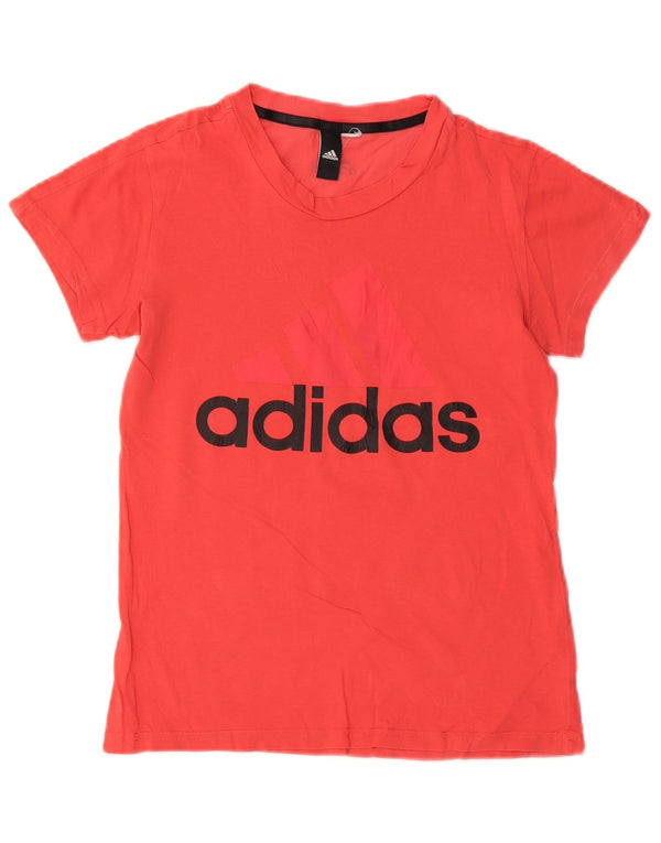 ADIDAS Womens Graphic T-Shirt Top UK 12 Medium Red
