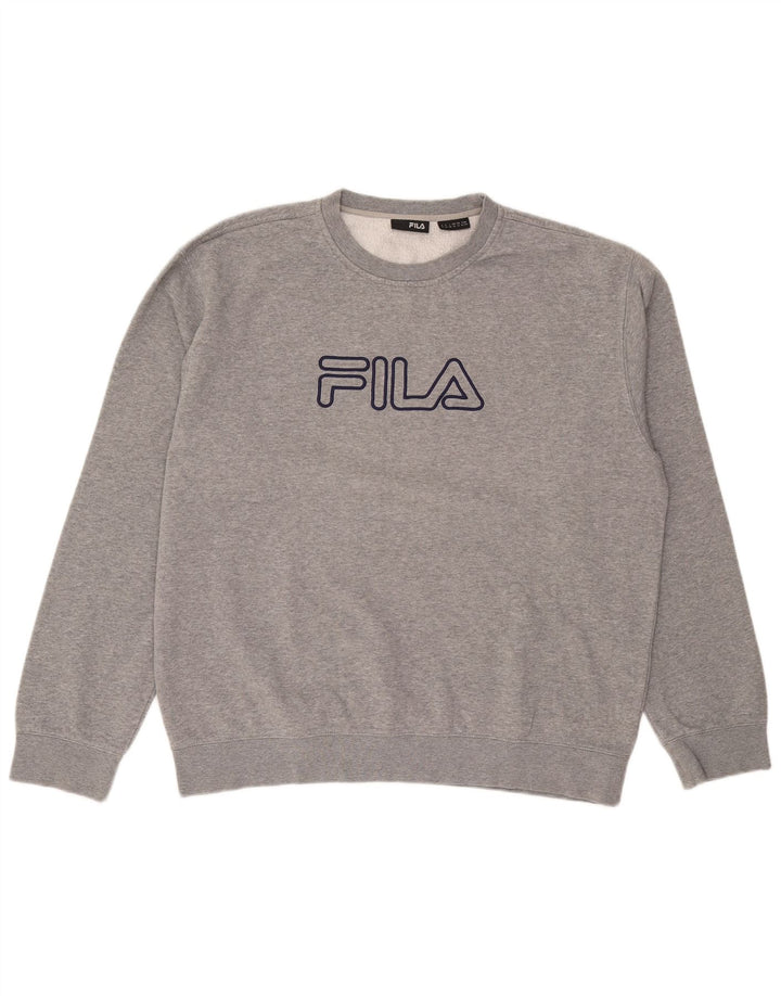 Męska bluza z grafiką Fila XL, szara, nakrapiana
