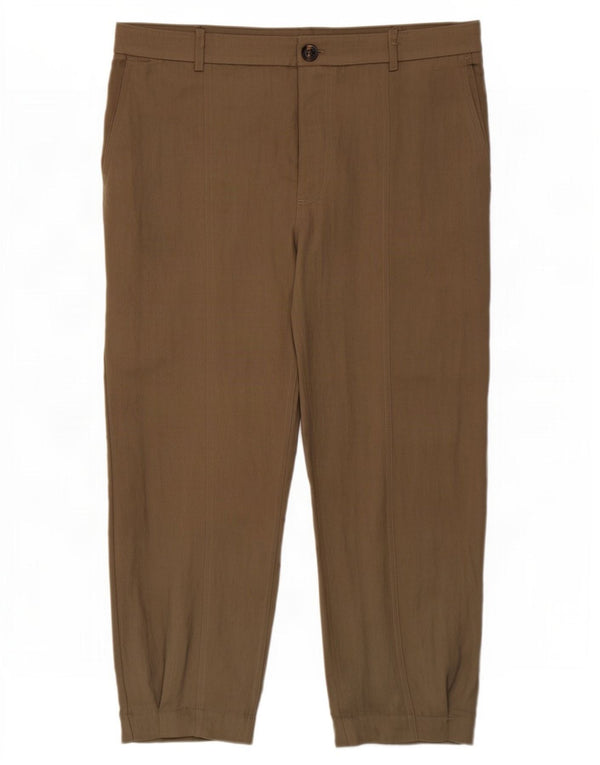 Spodnie damskie Zara o krótkim kroju, duże W30 L26 Khaki Lyocell