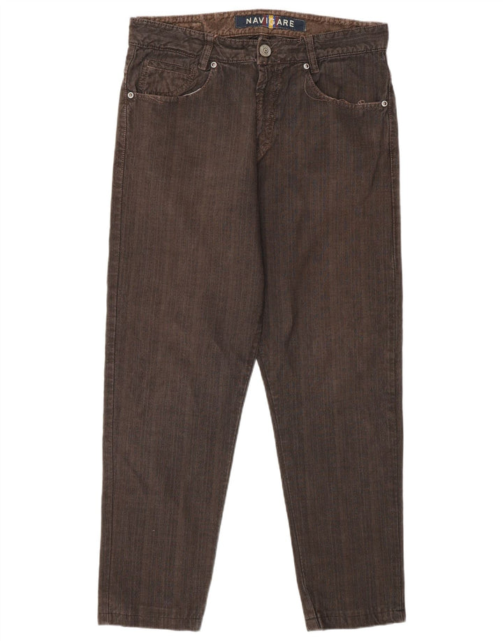 Męskie proste dżinsy NAVIGARE IT 46 Small W29 L26 Brązowa bawełna