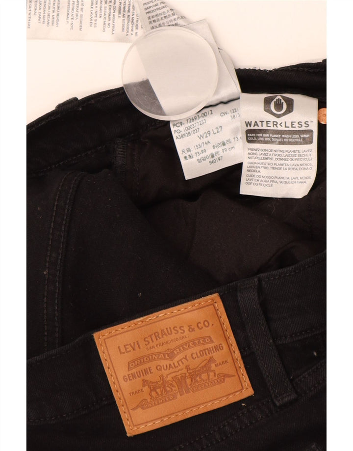 Damskie proste dżinsy LEVI'S z wysokim stanem i wysokim stanem W29 L27 Czarna bawełna