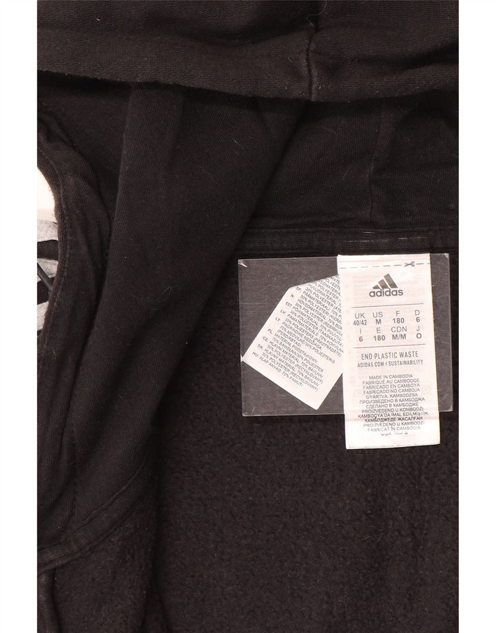 Męski sweter z kapturem i zamkiem ADIDAS, UK 40/42, średni czarny, bawełniany