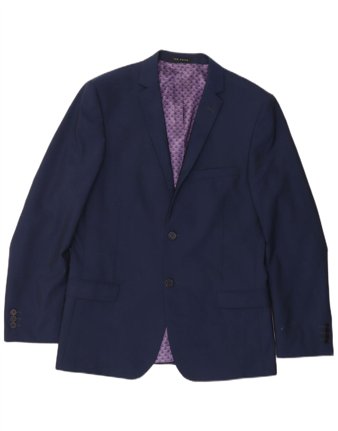 Męska marynarka zapinana na 2 guziki Ted Baker UK 40, duża, granatowa, wełniana