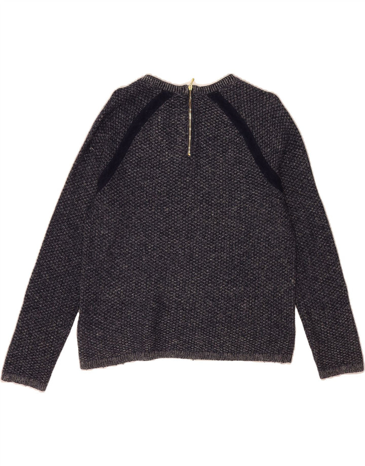 TOMMY HILFIGER Womens Oversized Crew Neck Jumper Sweater UK 10 Small Grey Vintage Tommy Hilfiger and Second-Hand Tommy Hilfiger from Messina Hembry 