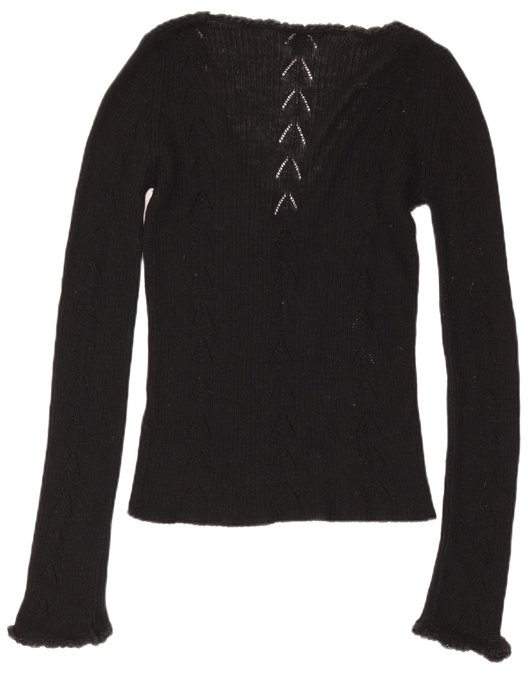 Damski top graficzny Calvin Klein z długim rękawem UK 12, średni czarny