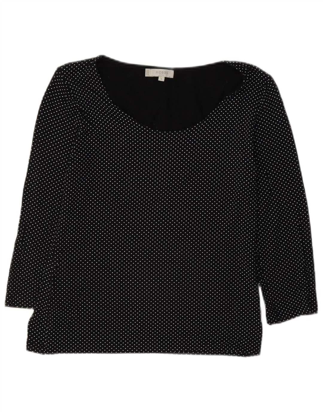 Top damski Hobbs z rękawem 3/4 UK 10 Small Black w kropki, wiskoza