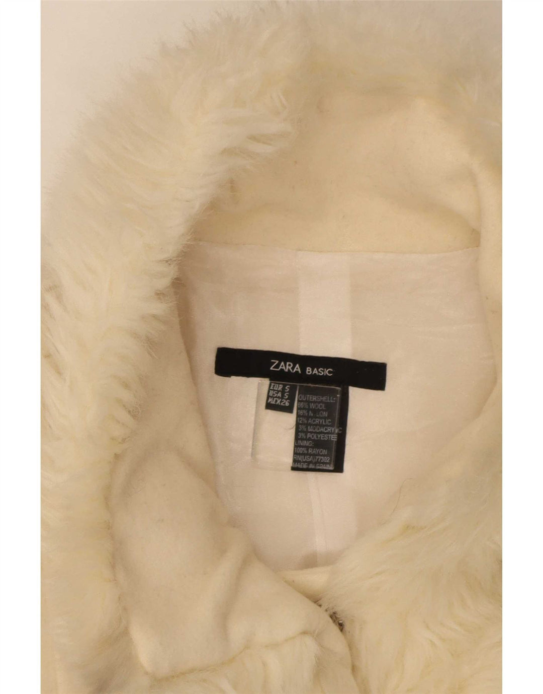 Płaszcz damski Zara UK 10 Small Beżowy Wełniany