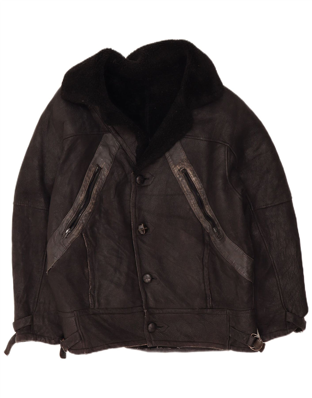 Vintage męska kurtka shearling UK 42 XL czarna