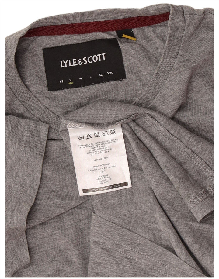 T-shirt męski Lyle & Scott, mały, szary, bawełniany z blokami kolorów