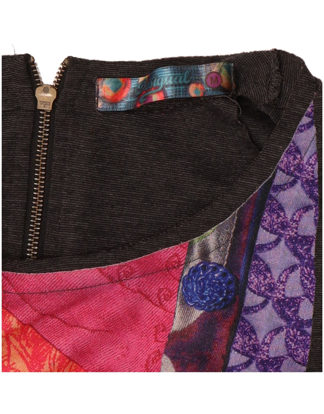 DESIGUAL Damska sukienka płaszczowa UK 12 Średni szary patchwork