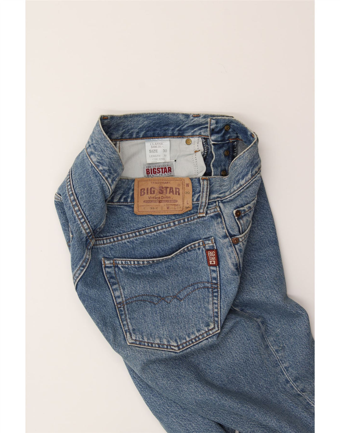 BIG STAR Mens Straight Jeans W30 L30 Blue Cotton Vintage Big Star and Second-Hand Big Star from Messina Hembry 