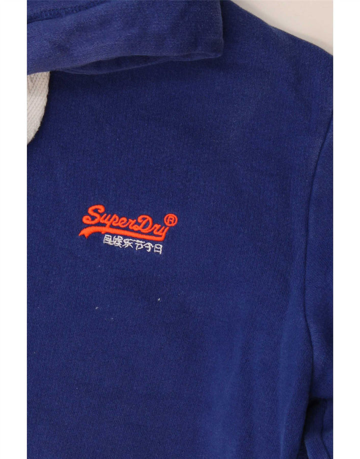 Męski sweter z kapturem Superdry, mały, niebieski, bawełniany