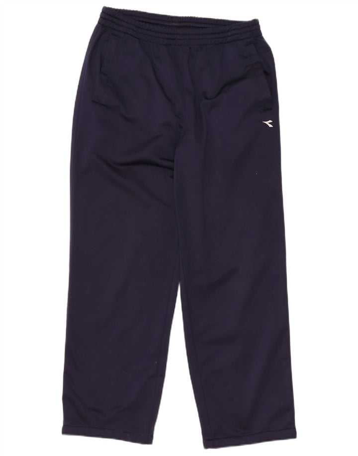 Damskie spodnie dresowe DIADORA UK 16, duże, granatowe, poliestrowe