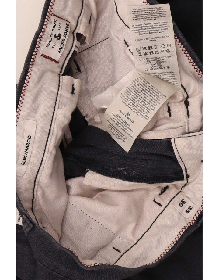 Męskie spodnie chino Jack & Jones Marco Slim W33 L36 Granatowy poliester