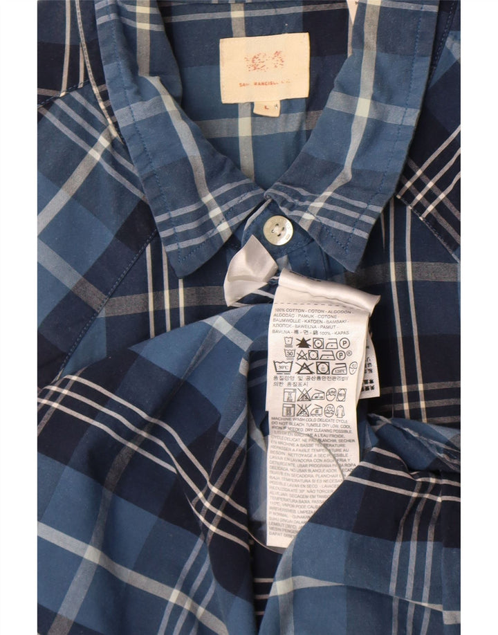 Męska koszula z krótkim rękawem Levi's, duża, niebieska, bawełniana krata