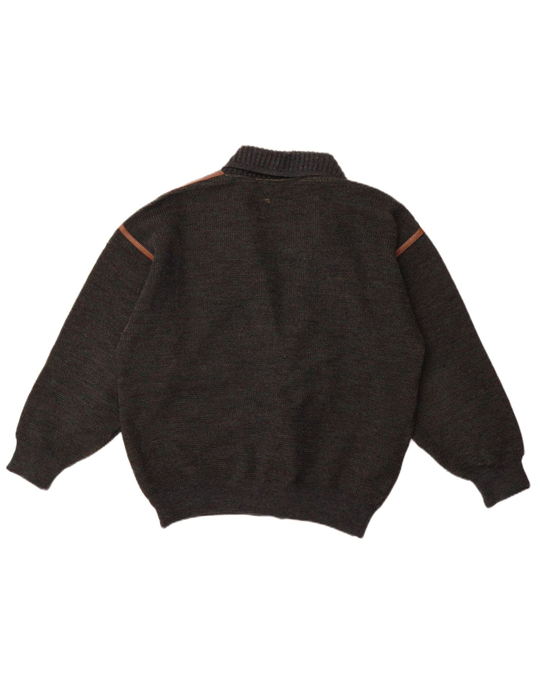 Marz Męski sweter rozpinany z podwójnymi piersiami EU 52, duża, szara, nakrapiana wełna