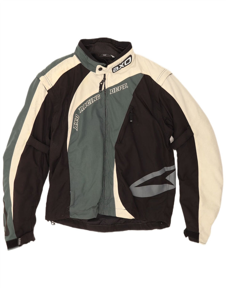 Męska kurtka AXO Graphic Racer UK 44 2XL Czarny poliester z blokami kolorów