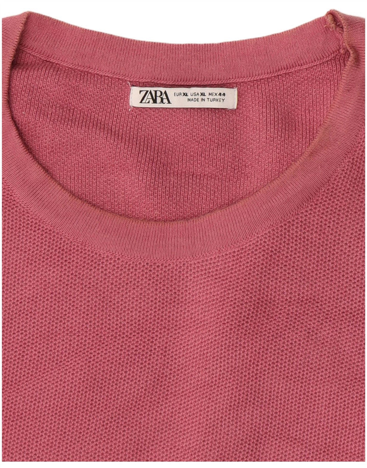 Męska koszulka T-shirt Zara XL, różowa