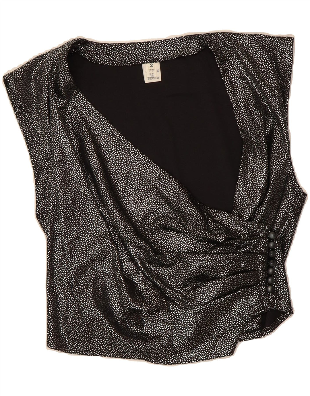VINTAGE Womens Blouse Top UK 2 2XS Silver Flecked Acrylic Vintage Vintage and Second-Hand Vintage from Messina Hembry 