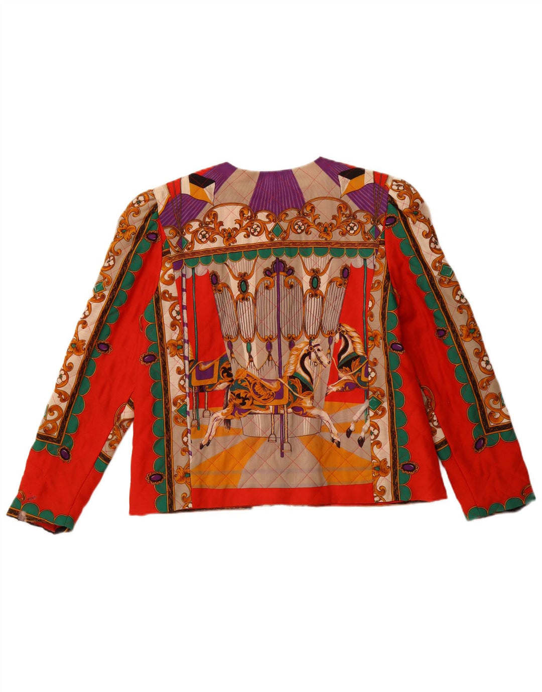 Damska marynarka VINTAGE zapinana na 5 guzików IT 42, średnio pomarańczowa Paisley