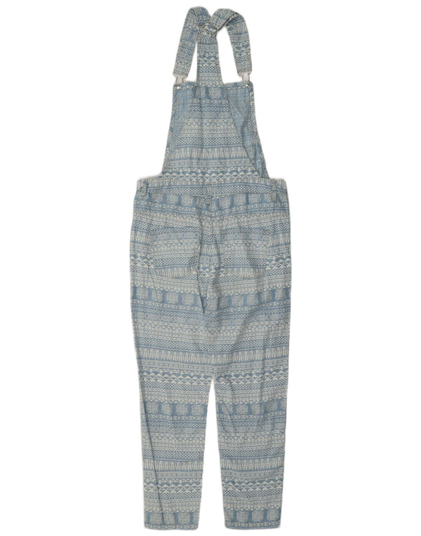 Spodnie ogrodniczki damskie Benetton XS W25 L25 Niebieskie Fair Isle Lyocell