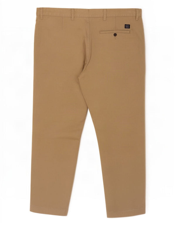 Marks & Spencer Męskie proste spodnie Chino W42 L31 Beżowa bawełna