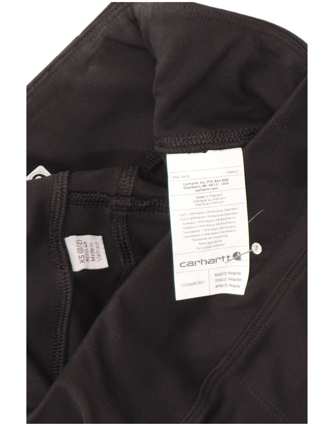 Legginsy damskie Carhartt US 0/2 XS z czarnego nylonu