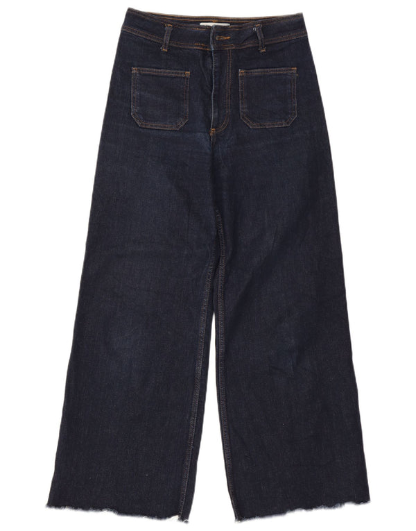 Damskie jeansy Zara z szeroką nogawką i wysokim stanem EU 40 Medium W30 L28 granatowe