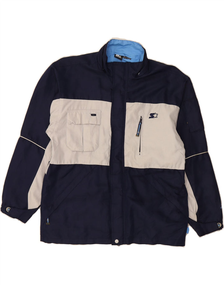 STARTER Boys Windbreaker Jacket 15-16 Years XL  Navy Blue Colourblock Vintage Starter and Second-Hand Starter from Messina Hembry 