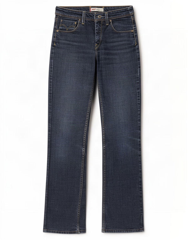 Damskie jeansy Levi's 627 Straight W27 L32 Niebieskie bawełniane