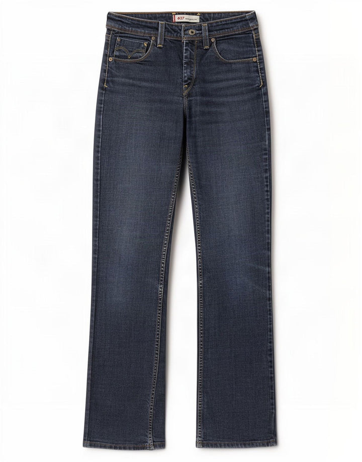 Damskie jeansy Levi's 627 Straight W27 L32 Niebieskie bawełniane