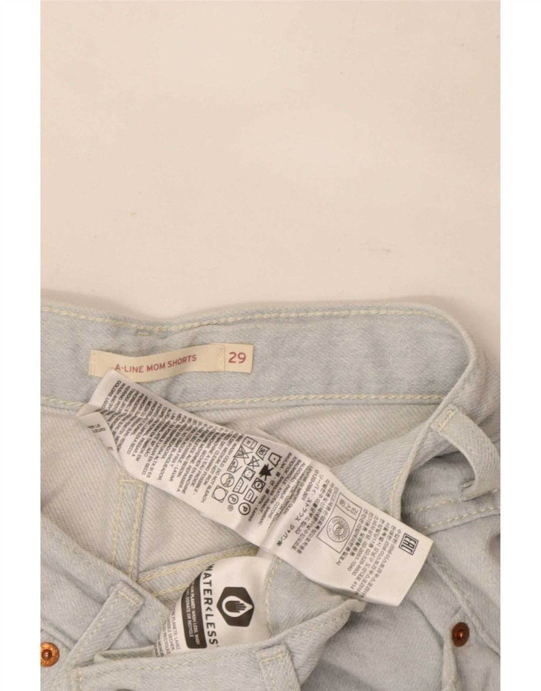 Damskie spodenki dżinsowe Levi's Mom z wysokim stanem W29 Średni niebieski, bawełniany