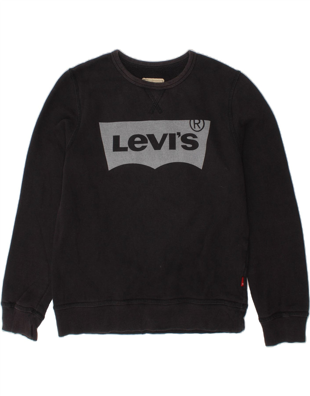 LEVI'S Boys Graphic Sweatshirt Jumper 11-12 Years Black Cotton Vintage Levi's and Second-Hand Levi's from Messina Hembry 