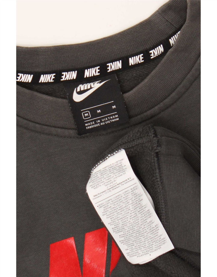 Męska bluza Nike z grafiką, bawełniana, średnioszara, z blokami kolorów