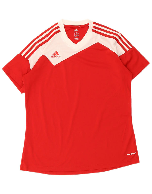 Damska koszulka Adidas Climacool Top UK 16/18, duża, czerwona, z blokami kolorów